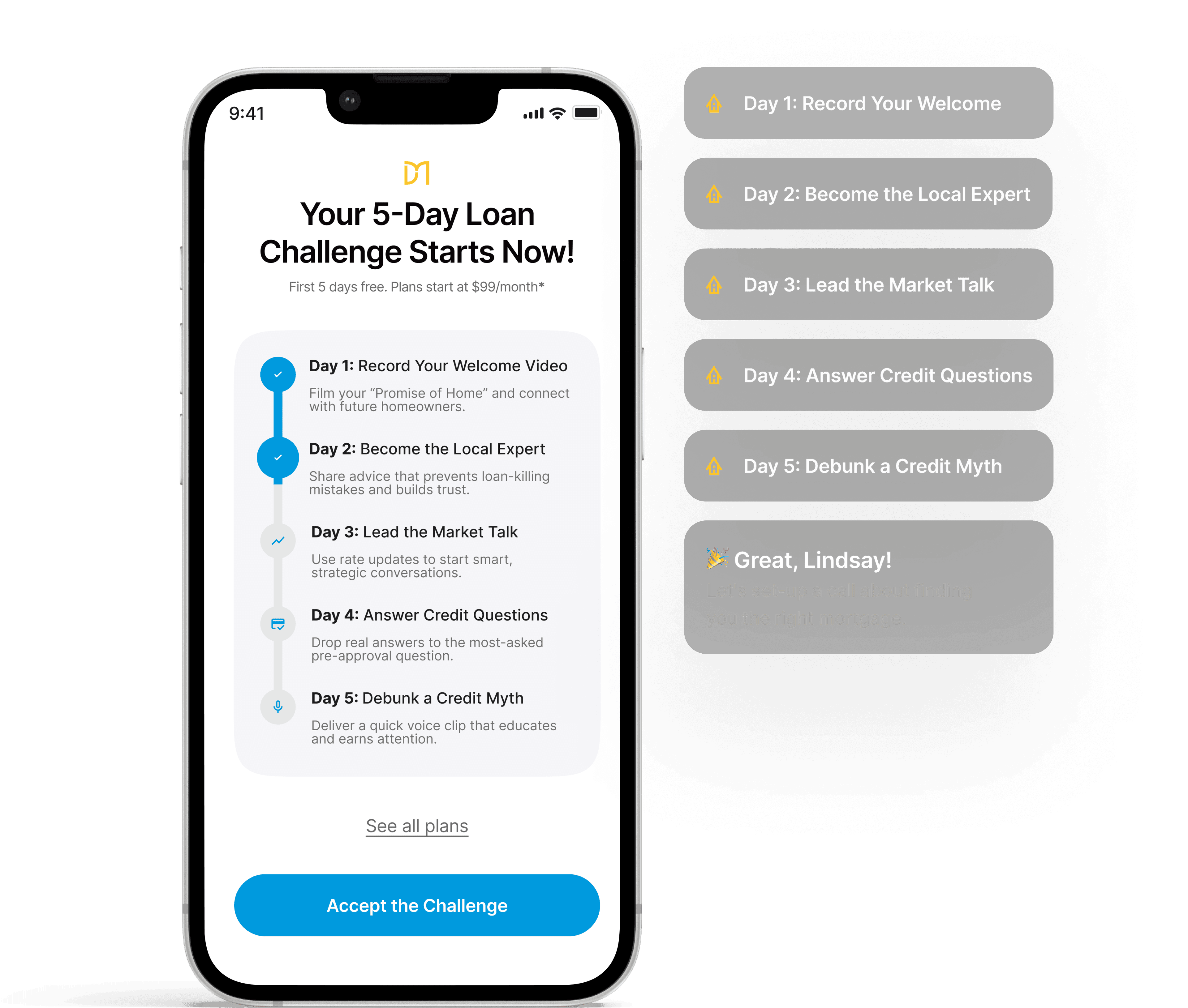 5-day challenge on mobile